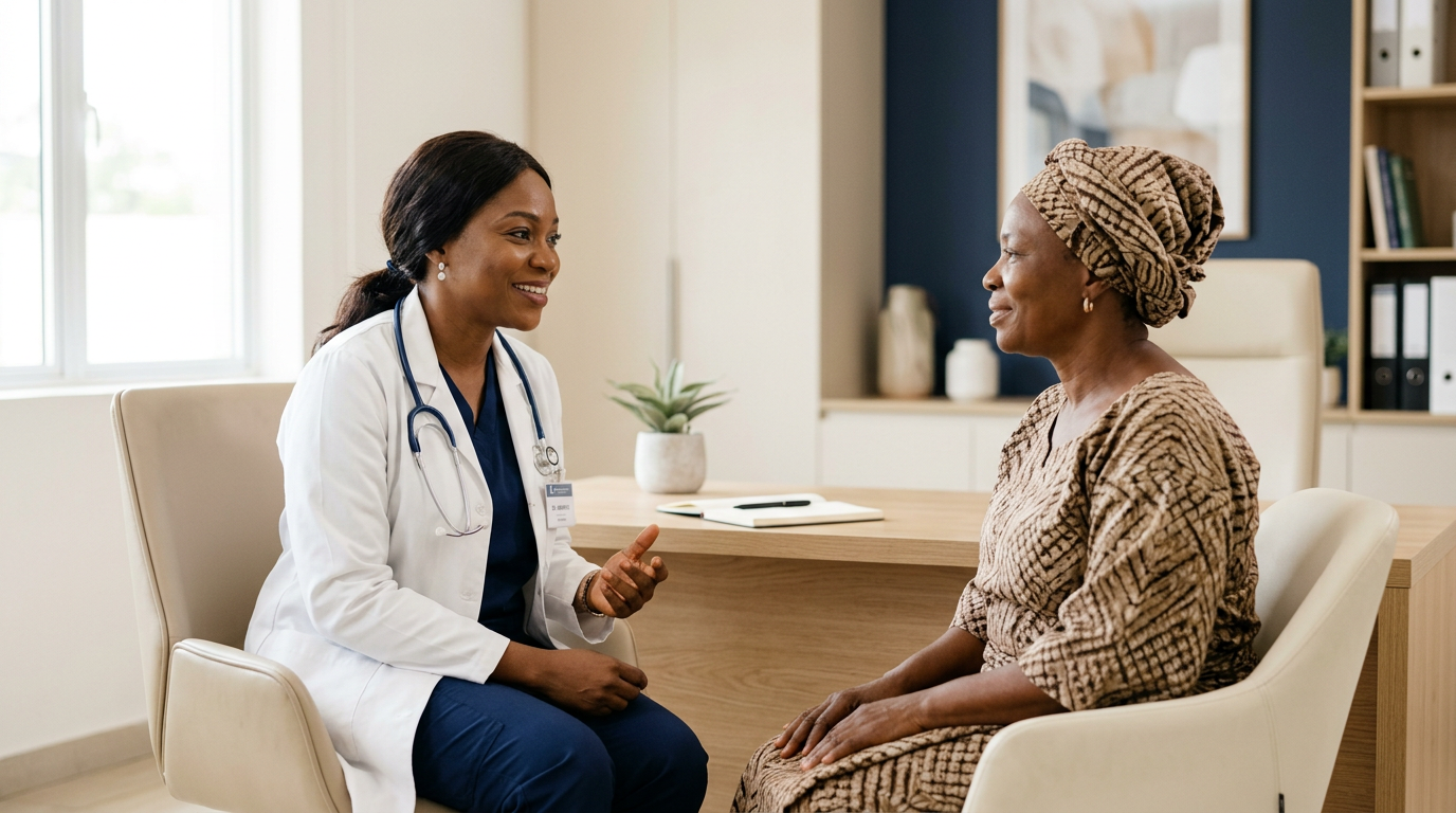 Médecin SOLIA MC en consultation avec une patiente